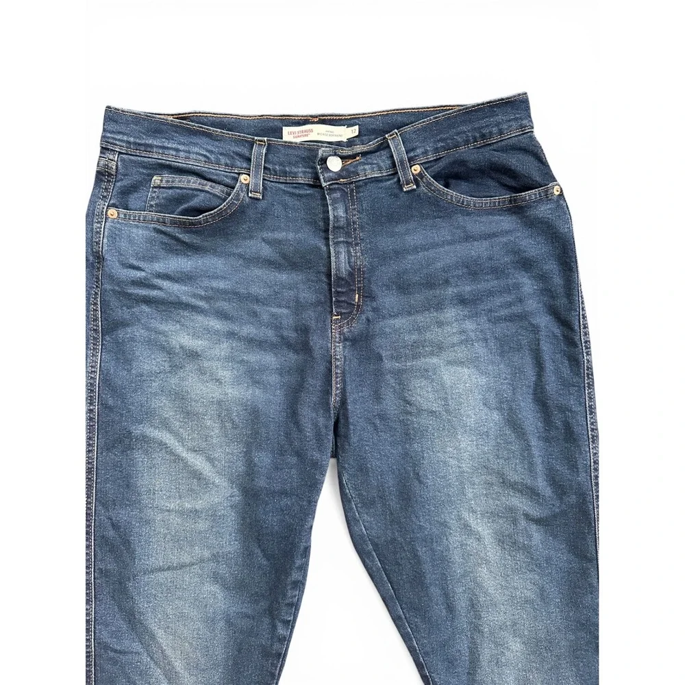 Signature by Levi Strauss & Co. Boyfriend Jeans Women 12 Blue Excellent Mid Rise